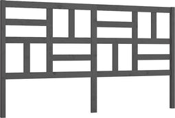 vidaXL - Hoofdbord - 206x4x104 - cm - massief - grenenhout - grijs