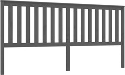 vidaXL - Hoofdbord - 206x6x101 - cm - massief - grenenhout - grijs