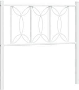 vidaXL - Hoofdbord - 75 - cm - metaal - wit