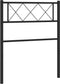 vidaXL - Hoofdbord - 75 - cm - metaal - zwart