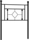 vidaXL - Hoofdbord - 75 - cm - metaal - zwart