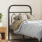 vidaXL - Hoofdbord - 75 - cm - metaal - zwart