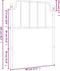 vidaXL - Hoofdbord - 75 - cm - metaal - zwart