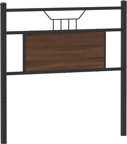 vidaXL - Hoofdbord - 80 - cm - bewerkt - hout - en - staal - bruin - eikenkleurig