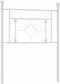vidaXL - Hoofdbord - 80 - cm - metaal - wit