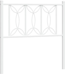 vidaXL - Hoofdbord - 80 - cm - metaal - wit