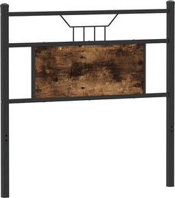 vidaXL - Hoofdbord - 90 - cm - bewerkt - hout - en - staal - gerookt - eikenkleurig