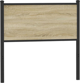 vidaXL - Hoofdbord - 90 - cm - bewerkt - hout - en - staal - sonoma - eikenkleurig