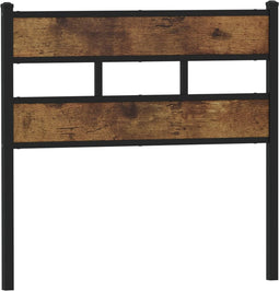 vidaXL - Hoofdbord - 90 - cm - ijzer - en - bewerkt - hout - gerookt - eikenkleurig