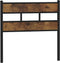 vidaXL - Hoofdbord - 90 - cm - ijzer - en - bewerkt - hout - gerookt - eikenkleurig