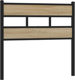 vidaXL - Hoofdbord - 90 - cm - ijzer - en - bewerkt - hout - sonoma - eikenkleurig