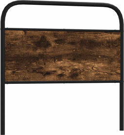 vidaXL - Hoofdbord - 90 - cm - staal - en - bewerkt - hout - gerookt - eikenkleurig