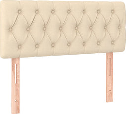 vidaXL - Hoofdbord - 90x7x78/88 - cm - stof - crèmekleurig