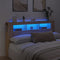 vidaXL - Hoofdbord - met - LED - 180x18,5x103,5 - cm - bewerkt - hout - sonoma - eiken