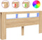 vidaXL - Hoofdbord - met - LED - 200x18,5x103,5 - cm - bewerkt - hout - sonoma - eiken