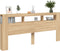 vidaXL - Hoofdbord - met - LED - 220x18,5x103,5 - cm - bewerkt - hout - sonoma - eiken