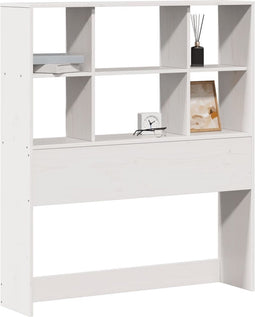 vidaXL - Hoofdbord - met - opbergruimte - 100 - cm - massief - grenenhout - wit