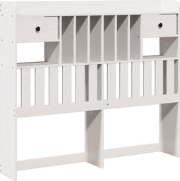 vidaXL - Hoofdbord - met - opbergruimte - 120 - cm - massief - grenenhout - wit