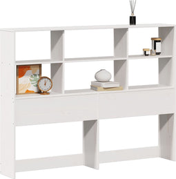 vidaXL - Hoofdbord - met - opbergruimte - 135 - cm - massief - grenenhout - wit