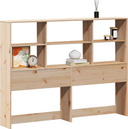 vidaXL - Hoofdbord - met - opbergruimte - 135 - cm - massief - grenenhout