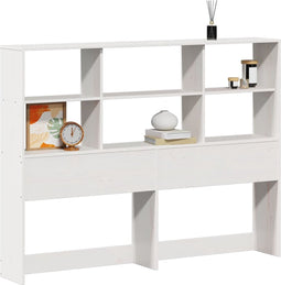 vidaXL - Hoofdbord - met - opbergruimte - 150 - cm - massief - grenenhout - wit