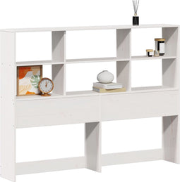 vidaXL - Hoofdbord - met - opbergruimte - 160 - cm - massief - grenenhout - wit