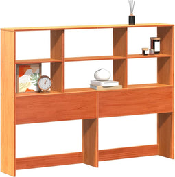 vidaXL - Hoofdbord - met - opbergruimte - 160 - cm - massief - grenenhout - wasbruin
