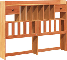 vidaXL - Hoofdbord - met - opbergruimte - 160 - cm - massief - grenenhout - wasbruin