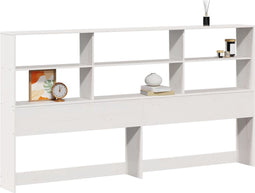 vidaXL - Hoofdbord - met - opbergruimte - 180 - cm - massief - grenenhout - wit