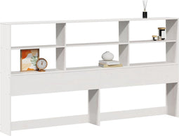 vidaXL - Hoofdbord - met - opbergruimte - 200 - cm - massief - grenenhout - wit