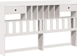 vidaXL - Hoofdbord - met - opbergruimte - 200 - cm - massief - grenenhout - wit