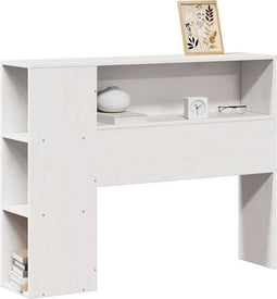 vidaXL - Hoofdbord - met - opbergruimte - 90 - cm - massief - grenenhout - wit