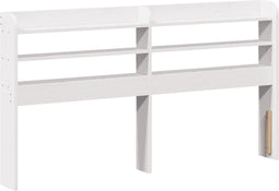 vidaXL - Hoofdbord - met - schappen - 150 - cm - massief - grenenhout - wit
