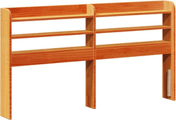 vidaXL - Hoofdbord - met - schappen - 160 - cm - massief - grenenhout - wasbruin