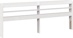 vidaXL - Hoofdbord - met - schappen - 180 - cm - massief - grenenhout - wit