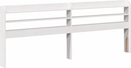 vidaXL - Hoofdbord - met - schappen - 200 - cm - massief - grenenhout - wit