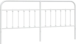 vidaXL - Hoofdbord - metaal - wit - 193 - cm