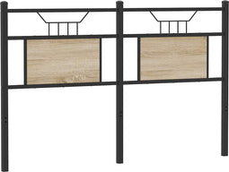 vidaXL - Hoofdbord - Sonoma - 140 - cm - spaanplaat - en - staal - eikenkleurig