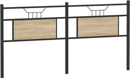 vidaXL - Hoofdbord - Sonoma - 180 - cm - spaanplaat - en - staal - eikenkleurig