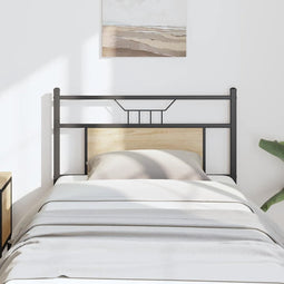 vidaXL - Hoofdbord - Sonoma - 80 - cm - spaanplaat - en - staal - eikenkleurig
