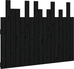 vidaXL - Hoofdbord - wandmontage - 108x3x80 - cm - massief - grenenhout - zwart