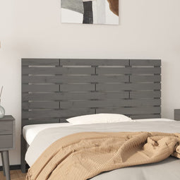 vidaXL - Hoofdbord - wandmontage - 126x3x63 - cm - massief - grenenhout - grijs