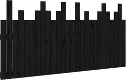 vidaXL - Hoofdbord - wandmontage - 166x3x80 - cm - massief - grenenhout - zwart