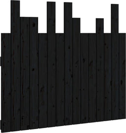 vidaXL - Hoofdbord - wandmontage - 95,5x3x80 - cm - massief - grenenhout - zwart