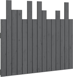 vidaXL - Hoofdbord - wandmontage - 95,5x3x80 - cm - massief - grenenhout - grijs