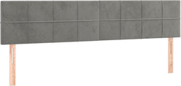 vidaXL - Hoofdborden - 2 - st - 100 - x - 5 - x - 78/88 - cm - fluweel - lichtgrijs