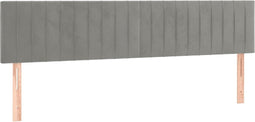 vidaXL - Hoofdborden - 2 - st - 100 - x - 5 - x - 78/88 - cm - fluweel - lichtgrijs