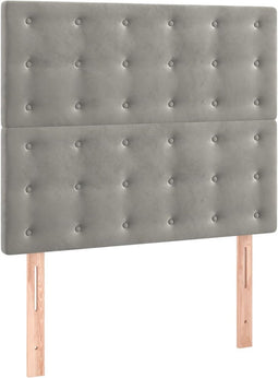 vidaXL - Hoofdborden - 2 - st - 100 - x - 5 - x - 78/88 - cm - fluweel - lichtgrijs