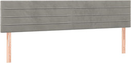 vidaXL - Hoofdborden - 2 - st - 100 - x - 5 - x - 78/88 - cm - fluweel - lichtgrijs