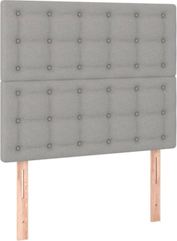 vidaXL - Hoofdborden - 2 - st - 100 - x - 5 - x - 78/88 - cm - stof - lichtgrijs